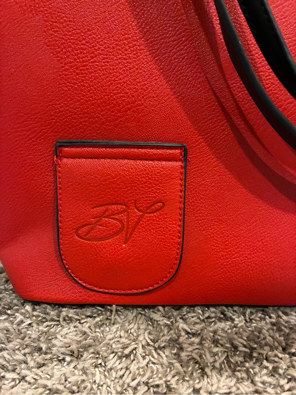 PortoVino Red Women's Tote Bag with Gold Accent Insulated For Hiding Beverages - Picture 5 of 16